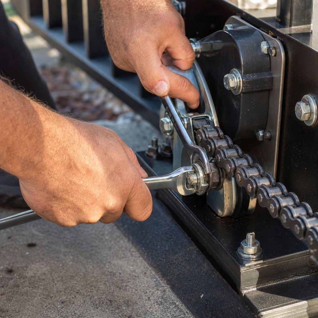 Illustration for chain drive vs belt drive gate openers