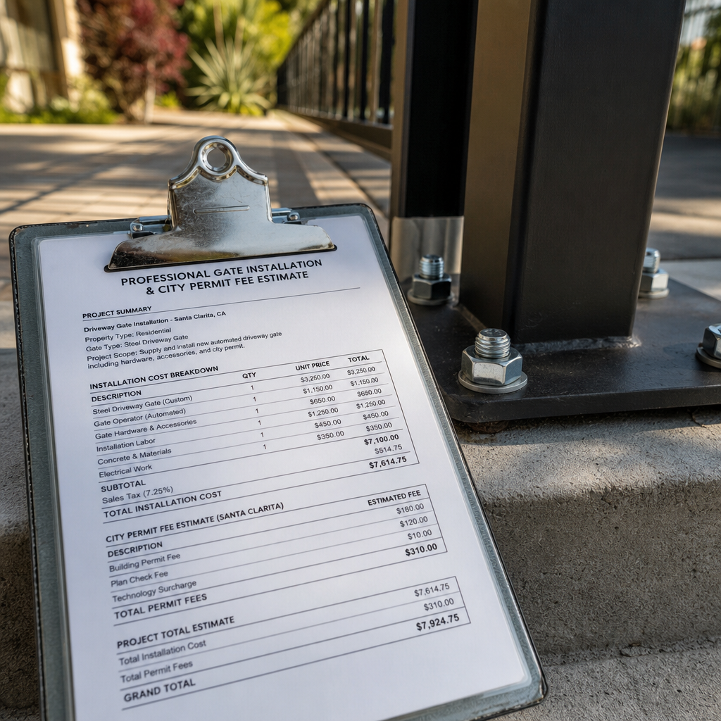 Illustration for driveway gate permits