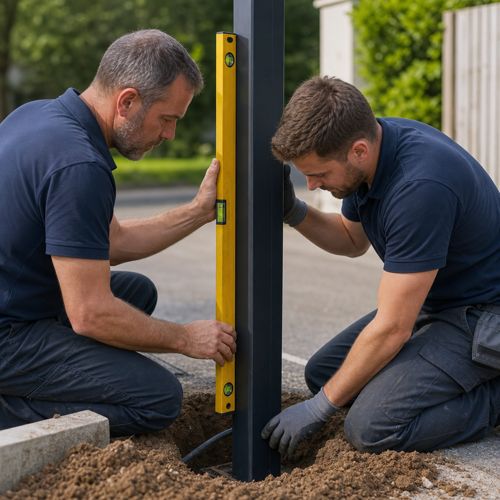 Illustration for automatic driveway gate installation