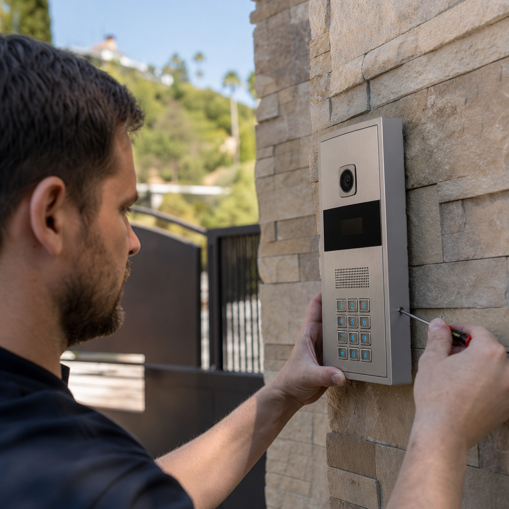 Illustration for gate intercom installation in Hollywood