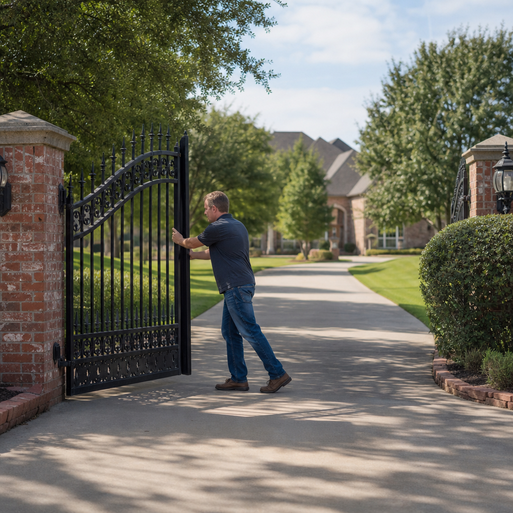 Illustration for how to manually open electric gate