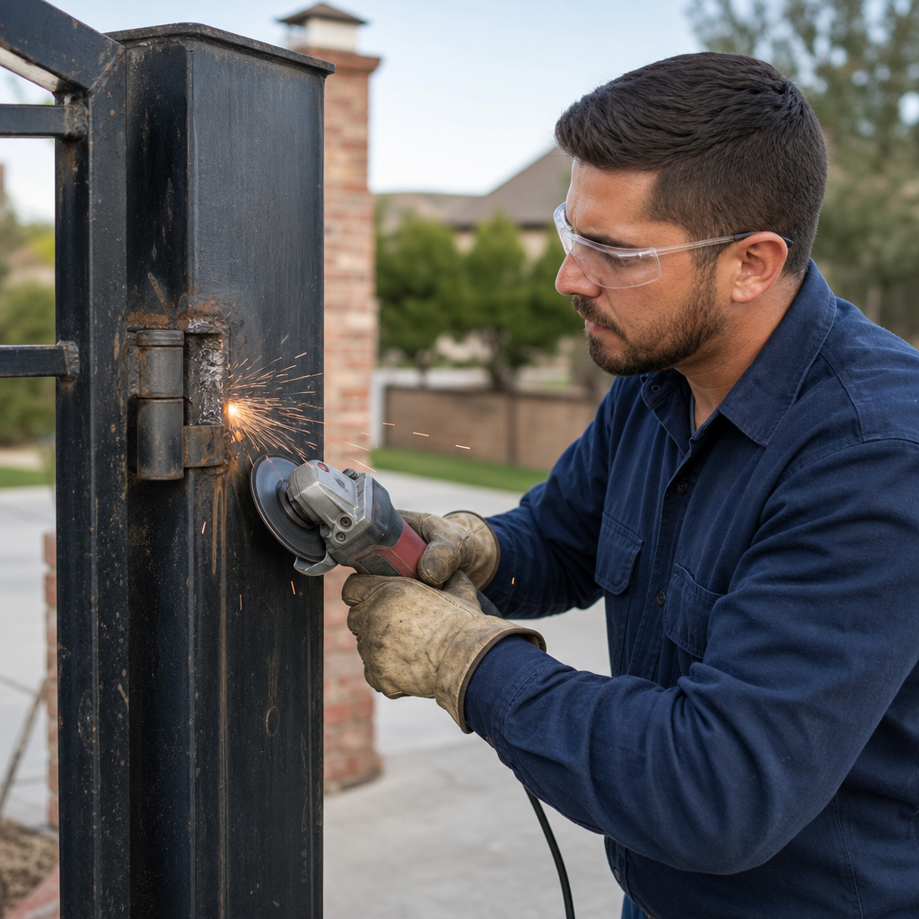 Illustration for gate hinge repair