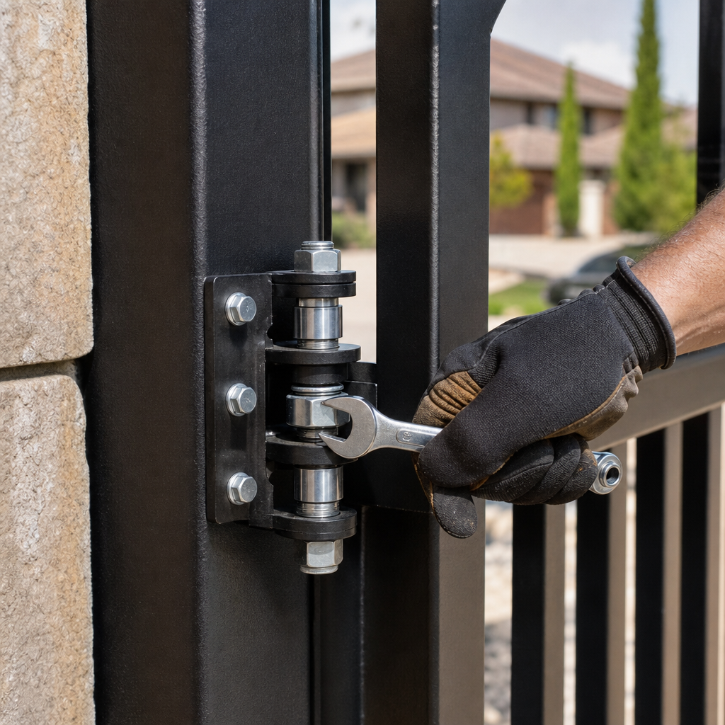 Illustration for heavy duty gate hinges