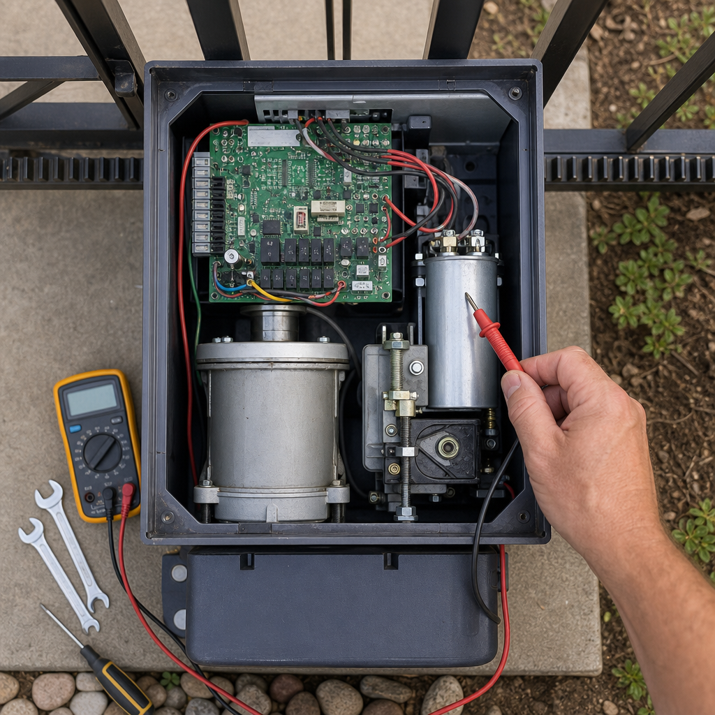 Illustration for electric gate opener troubleshooting