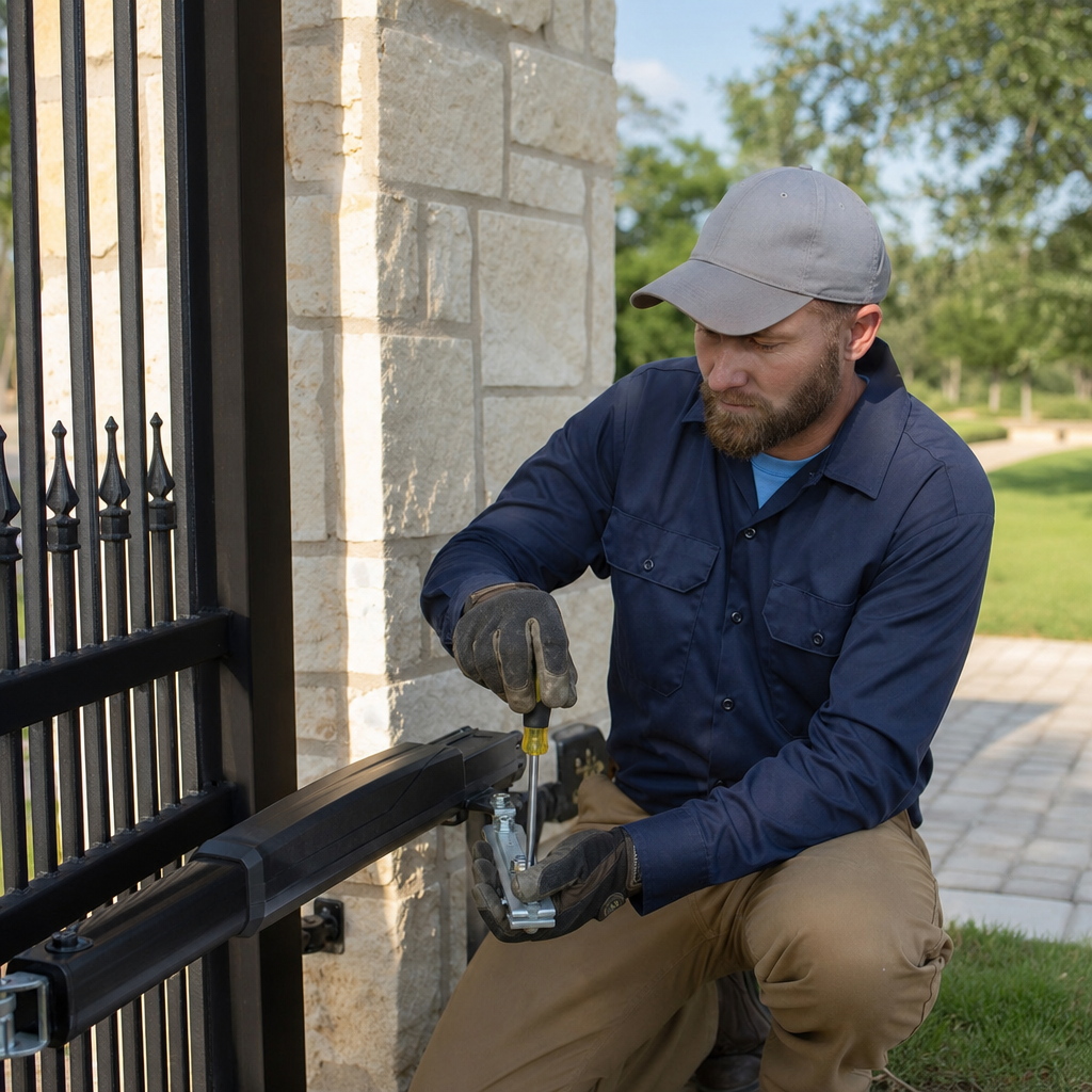 Illustration for sagging swing driveway gates repair