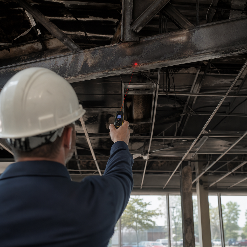 Illustration for commercial fire damage restoration near me