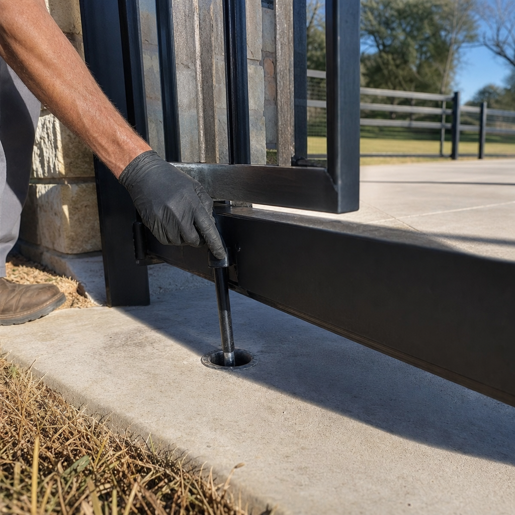 Illustration for how to manually open electric gate