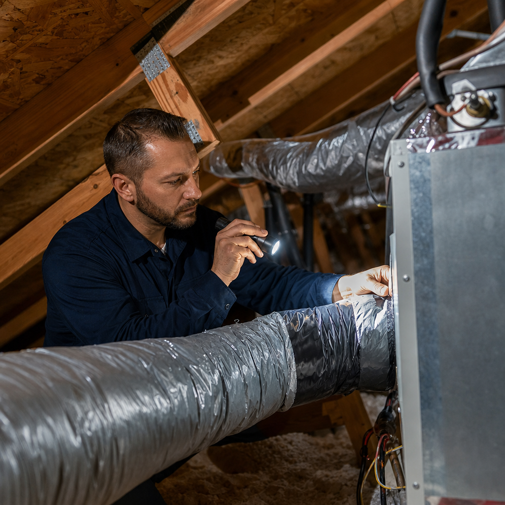 Illustration for air duct cleaning in The Colony