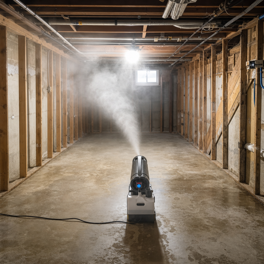 Illustration for flooded basement cleanup