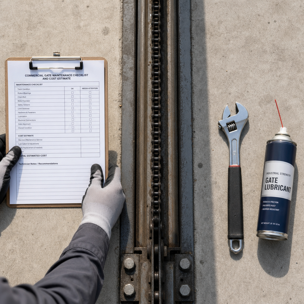 Illustration for commercial gate maintenance