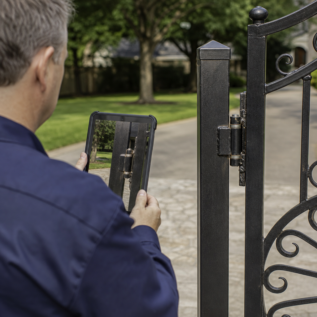 Illustration for gate hinge repair in Arlington